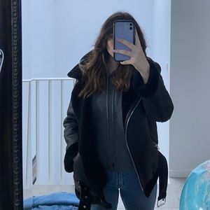 Zara women’s faux leather coat